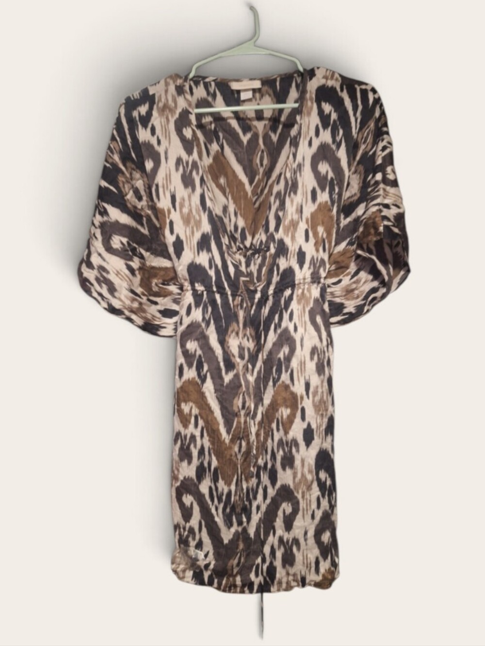 Chico's Animal-Print Swim Cover-Up in Brown, Black & Cream